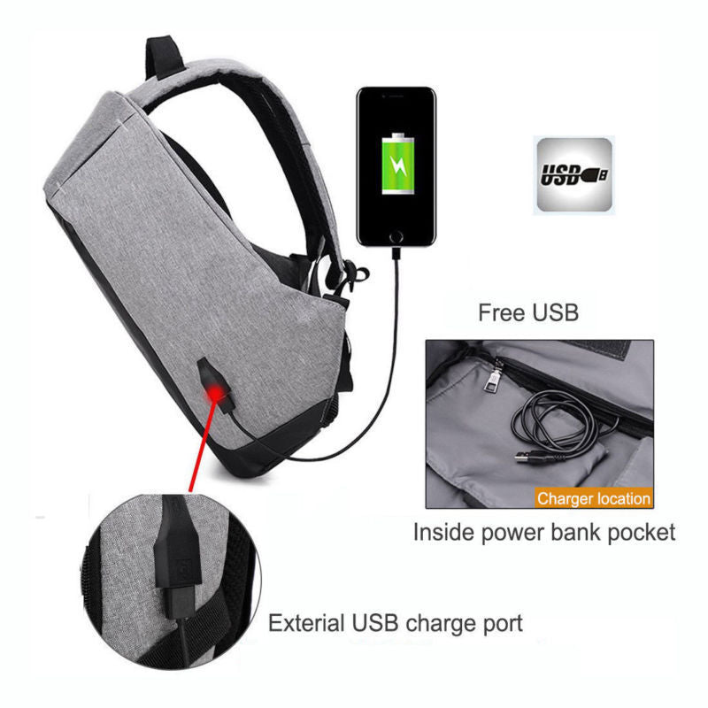 battery bank laptop backpacks anti theft Anti-theft Backpack with USB Charging Port Slim Backpack for 15.6 Inch – Square Imports