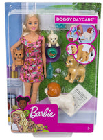 Barbie Doggy Daycare Doll, Blonde, and Pets Playset