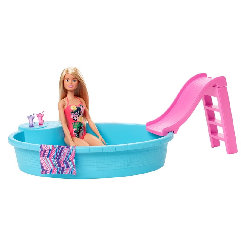 Barbie Estate Playset with Blonde Doll, Pool, Slide and Accessories