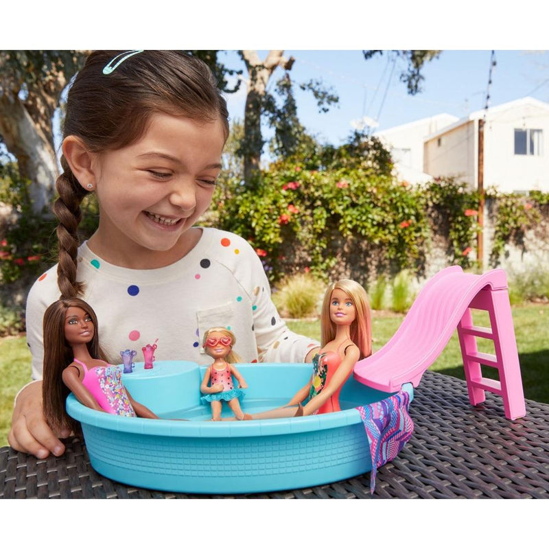 Barbie Estate Playset with Blonde Doll, Pool, Slide and Accessories
