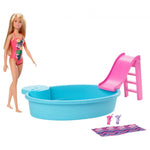 Barbie Estate Playset with Blonde Doll, Pool, Slide and Accessories