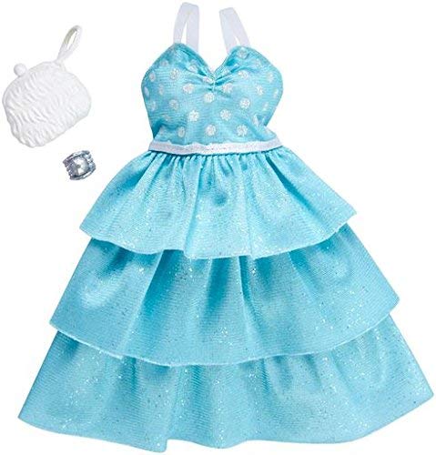 Barbie Fashions Complete Look Mint Polka Dot Ruffle Gown Set
