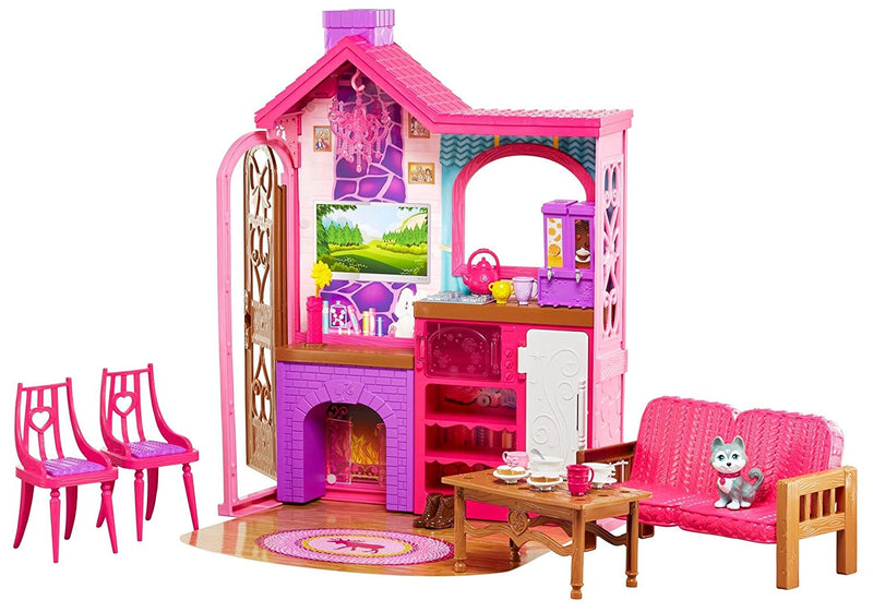 Barbie Camping Fun Playset with Barbie Cabin, Furniture, Puppy & Accessories