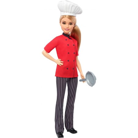 Barbie Careers Chef Doll, Petite with Blonde Hair & Frying Pan