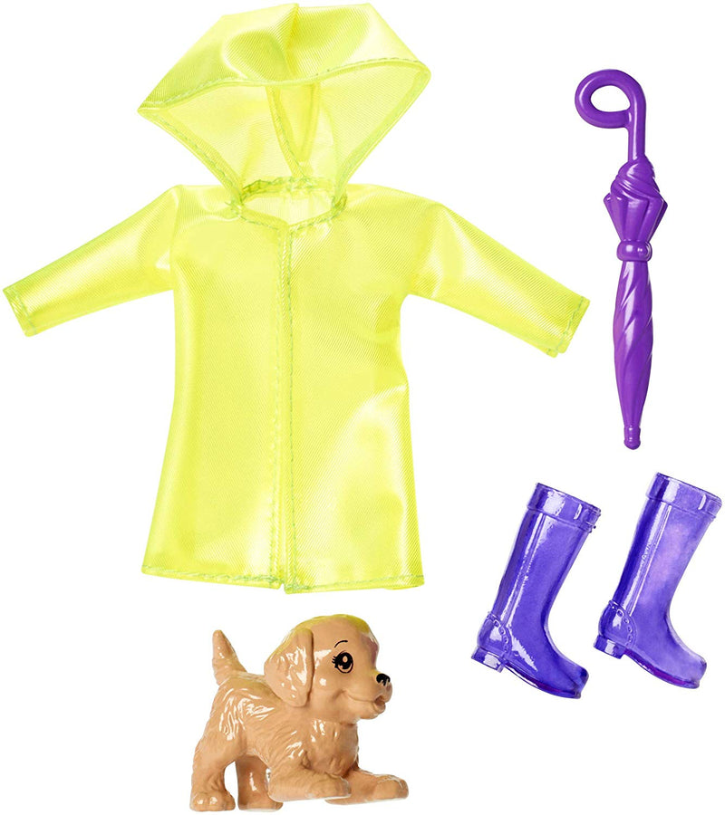Barbie Club Chelsea Rain Jacket & Accessories Set with Playful Puppy