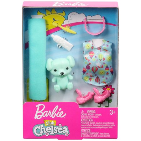 Barbie Club Chelsea Bedtime Accessories Set with Teddy Bear