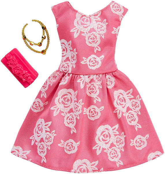 Barbie Fashion Pack - Complete Look Pink & White Floral Gown With Accessories