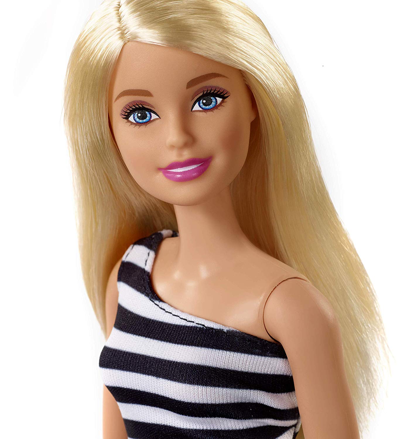 Barbie Glitz Doll, Black & White Stripe Ruffle Dress – Square Imports