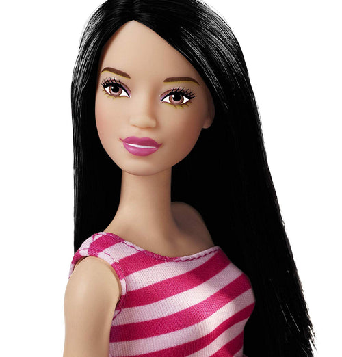 Barbie Glitz Doll, Pink Stripe Ruffle Dress