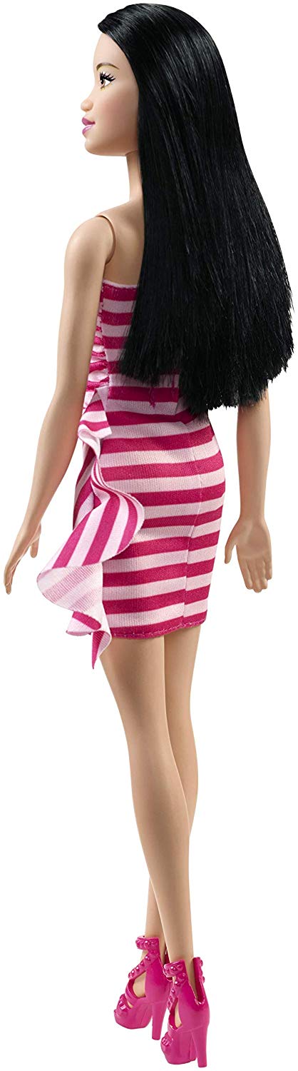 Barbie Glitz Doll, Pink Stripe Ruffle Dress