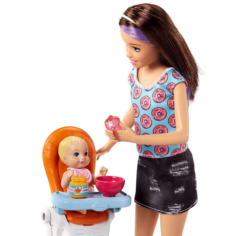 New in Open Box* Barbie Skipper Babysitters Inc. Doll & Baby Feeding Doll  #A