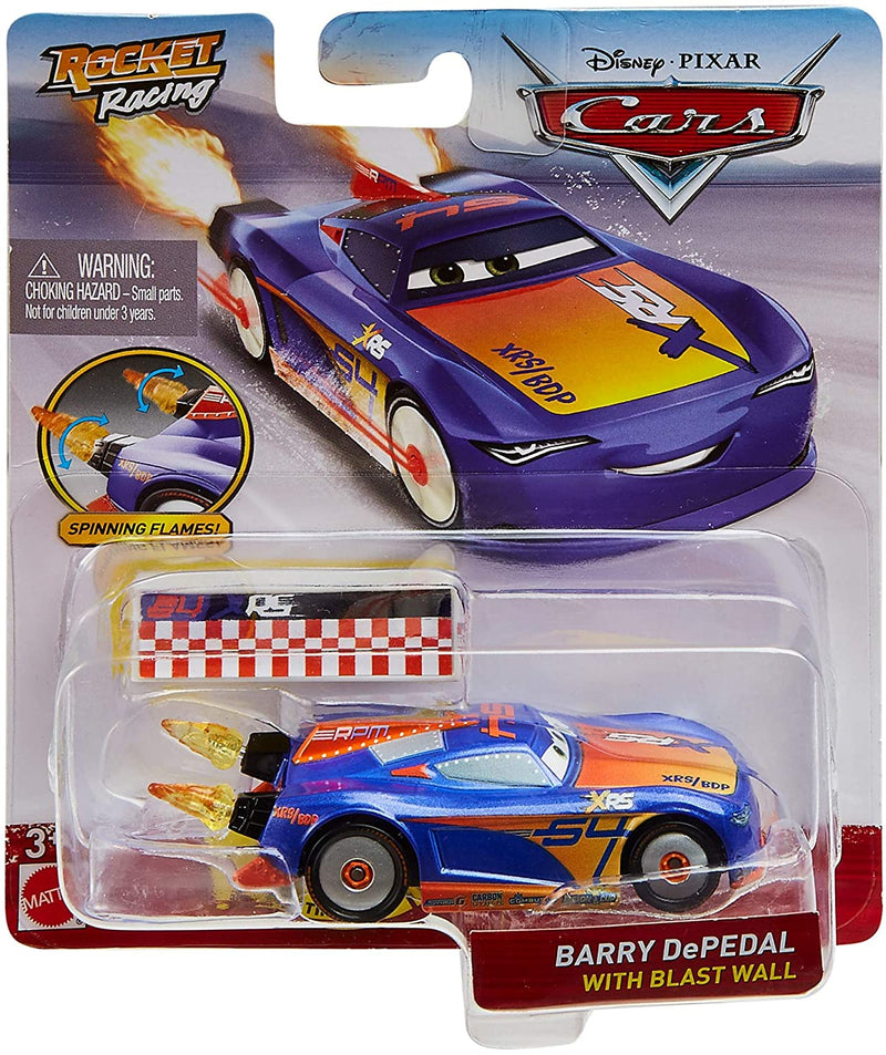 Disney Cars XRS Rocket Racing Die Cast Car with Blast Wall Barry DePedal
