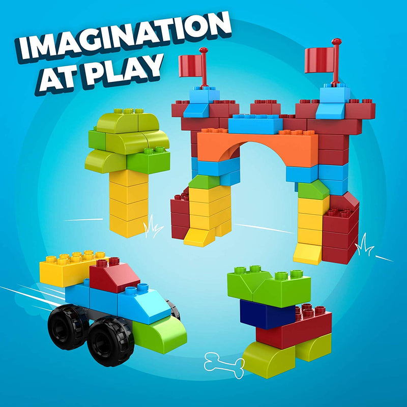 Mega Bloks boîte Junior Builders, jeu de blocs de construction, 180  briques, pour enfant et bébé dès 2 ans, GJD22