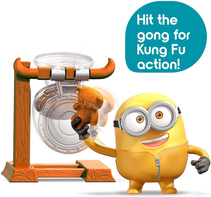 Minions The Rise of Gru Bob Button Activated Action Figure with Gong and Teddy Bear Accessories