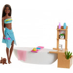 Barbie Fizzy Bath Doll And Playset, Brunette, With Tub, Puppy & More
