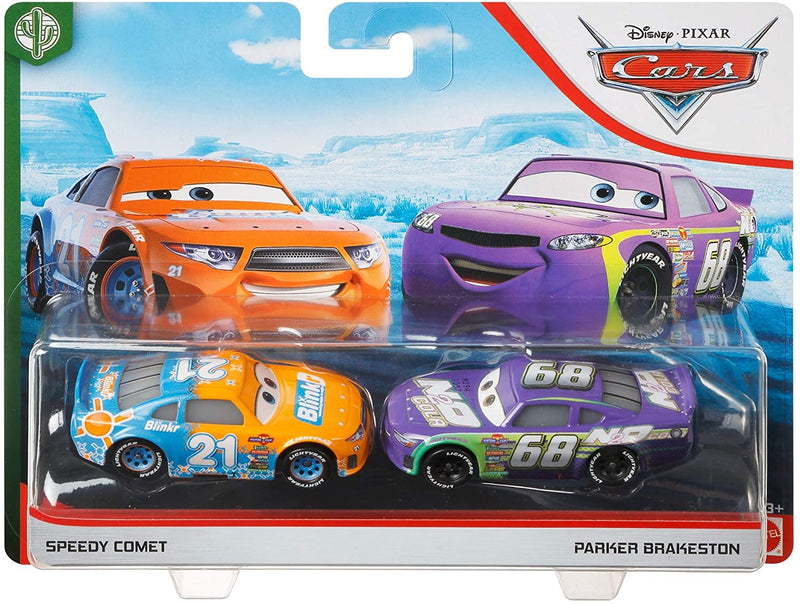 Disney and Pixar Cars Speedy Comet and Parker Brakeston