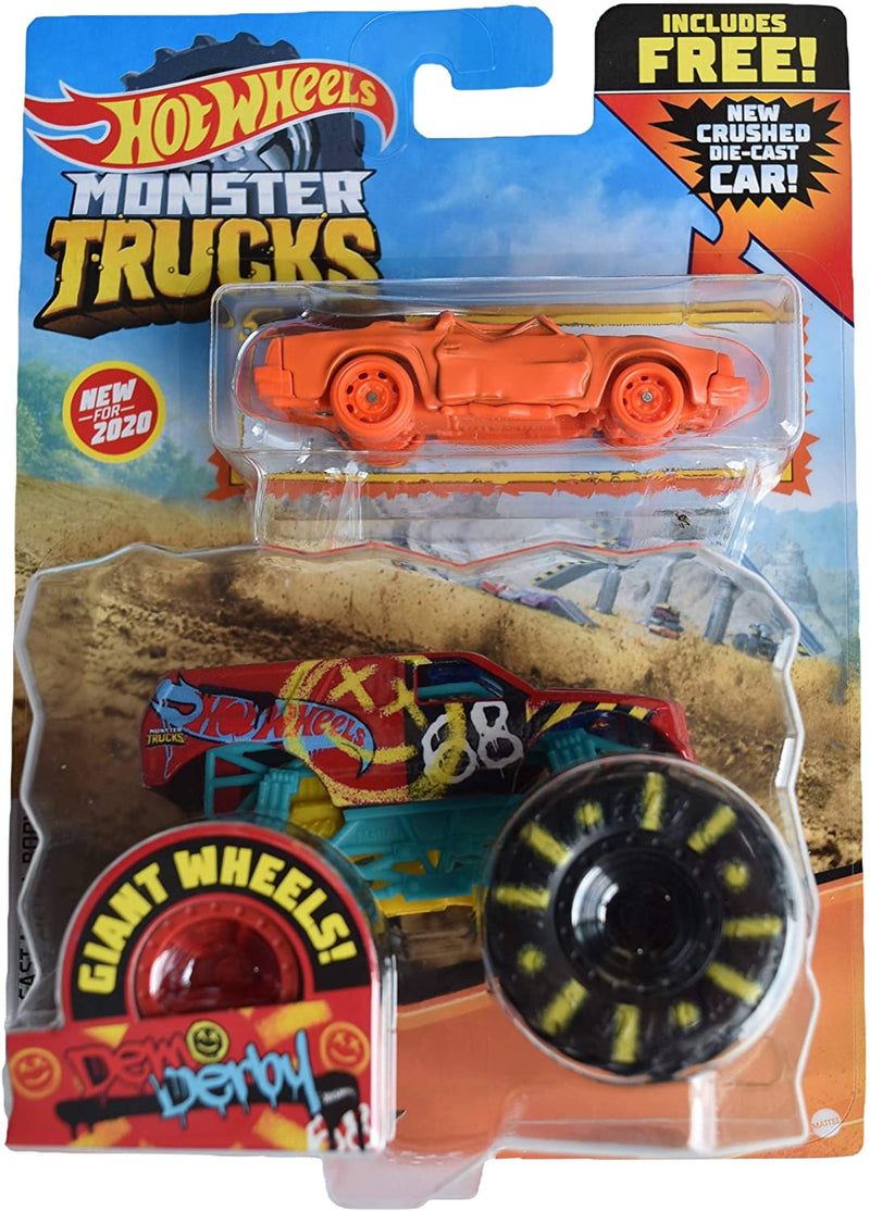 Hot Wheels Monster Trucks Demo Derby with New Crushed Car