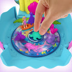 Polly Pocket Bubble Aquarium with Underwater Theme, 2 Bubble-Making Features, Pool, Micro Polly & Mermaid Doll, Bubble Solution & 18 Accessories