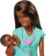 Barbie Baby Doctor Playset With Brunette Doll, 2 Infant Dolls