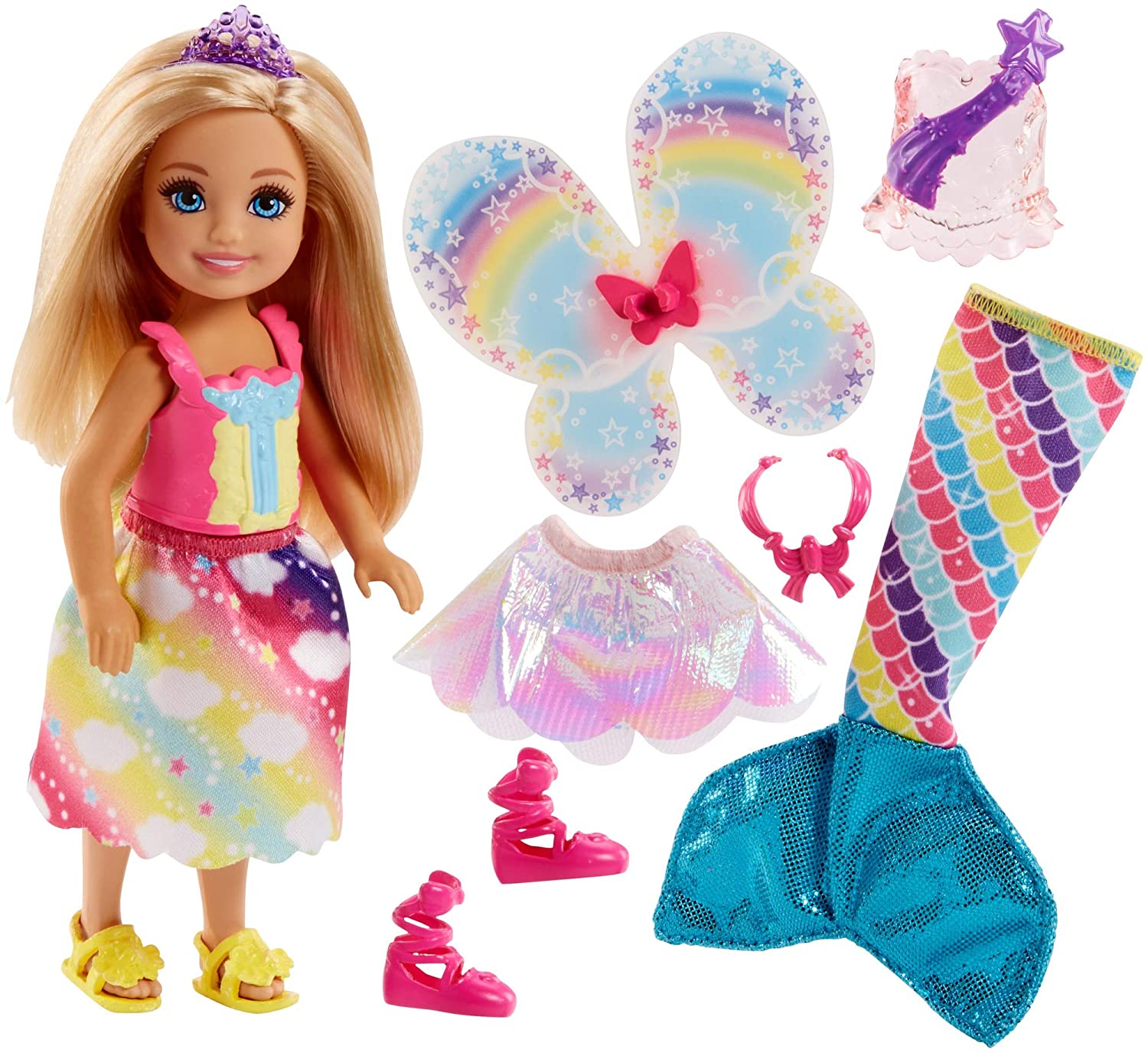 Barbie Rainbow Cove Chelsea Dress Up Doll with 3 Outfits – Square