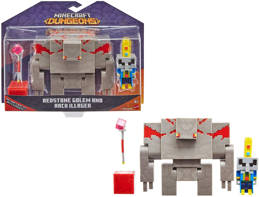 Minecraft Dungeons Arch Illager and Redstone Golem