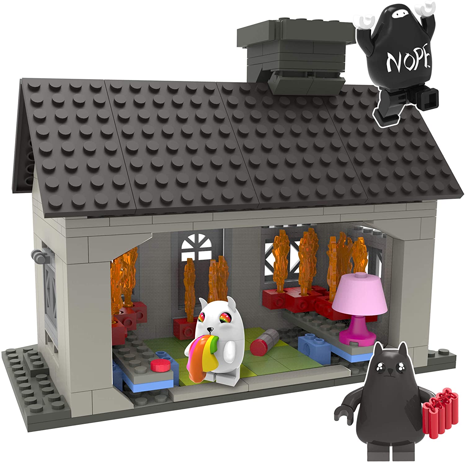 Exploding Kittens Building Set Exploding Kittens Construction House Scene Set – Square Imports