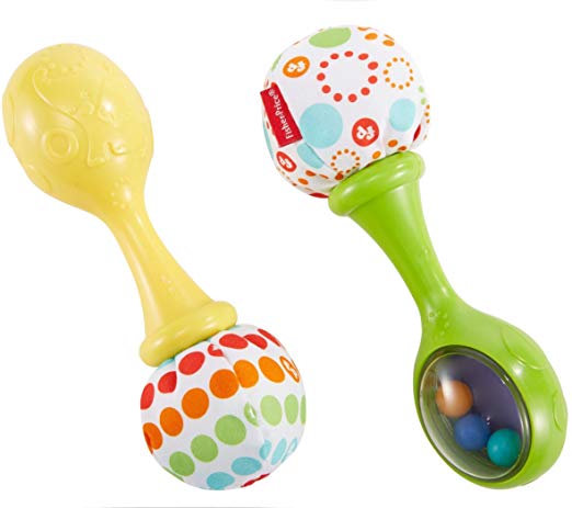 Fisher-Price Rattle N Rock Maracas, Green/Yellow – Square Imports