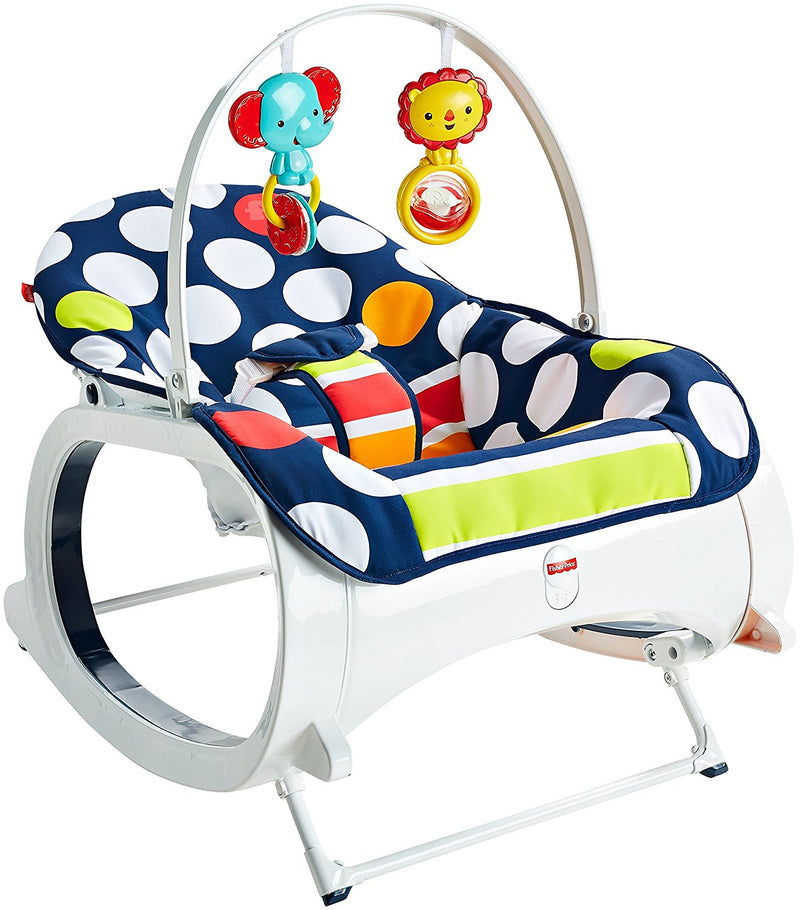 Fisher-Price Baby Infant-to-Toddler Rocker, Navy dots