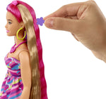 Barbie Totally Hair Flower-Themed Doll, Curvy, 8.5 inch Fantasy Hair, Dress, 15 Hair & Fashion Play Accessories