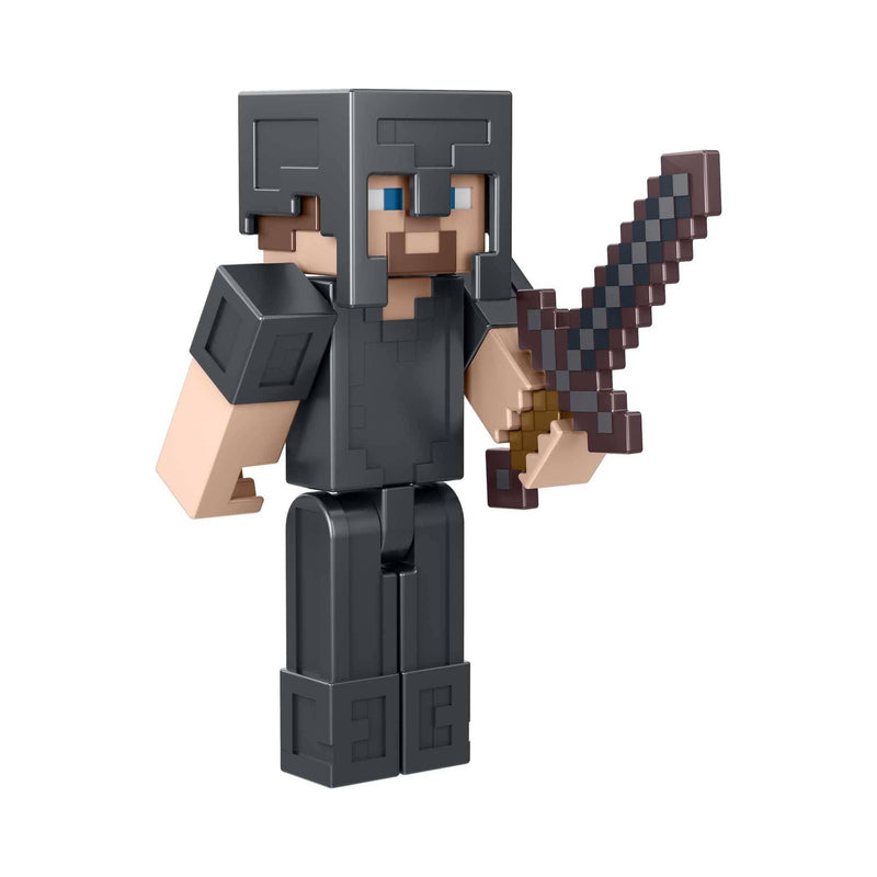 Minecraft Build-A-Portal Steve in Netherite Armor Figure