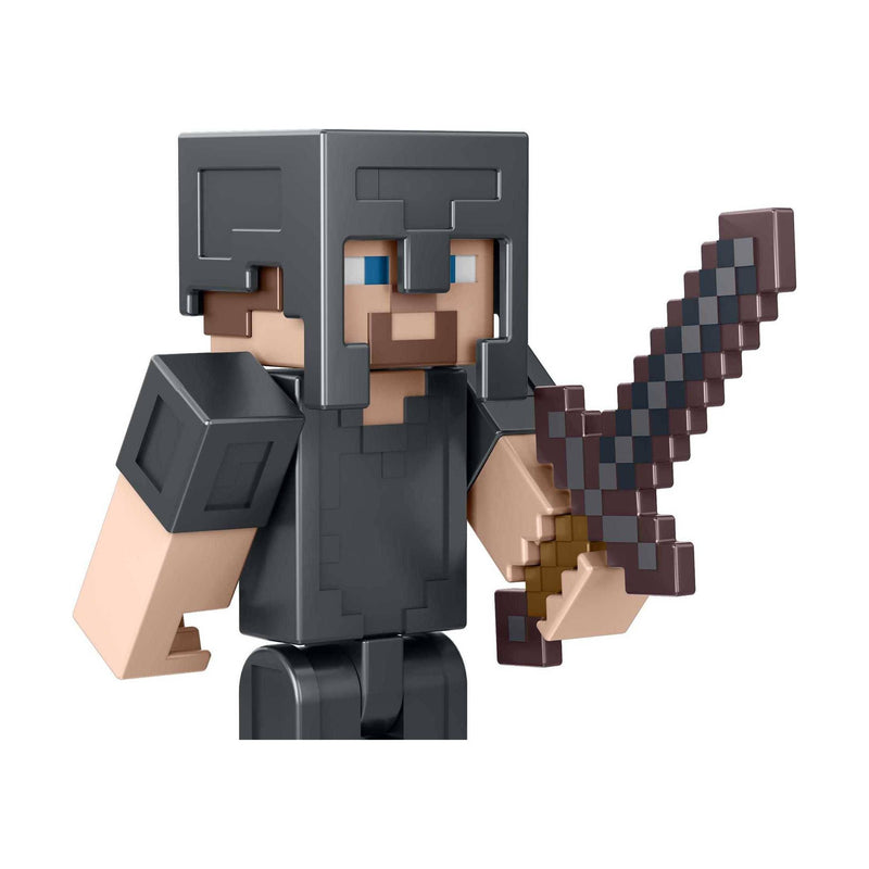 Minecraft Build-A-Portal Steve in Netherite Armor Figure