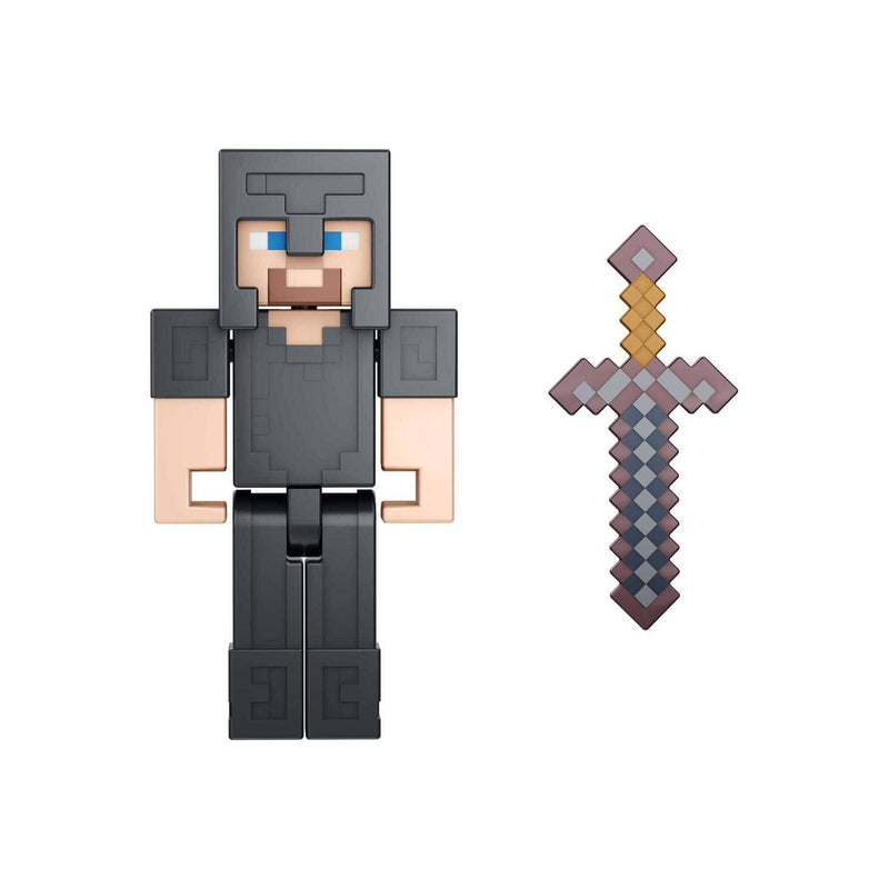 Minecraft Build-A-Portal Steve in Netherite Armor Figure