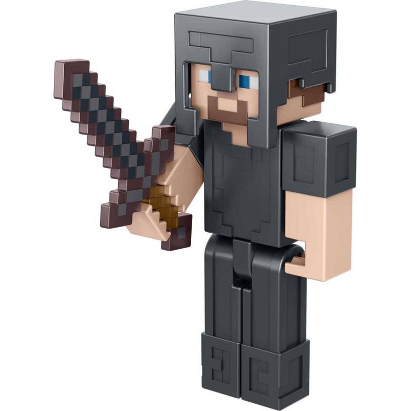 Minecraft Build-A-Portal Steve in Netherite Armor Figure