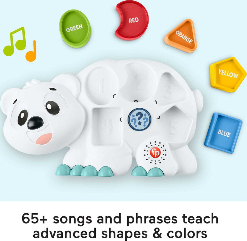 Fisher-Price Linkimals Interactive Learning Toy, Toddler Puzzle with Lights Music and Educational Songs, Puzzlin' Shapes Polar Bear