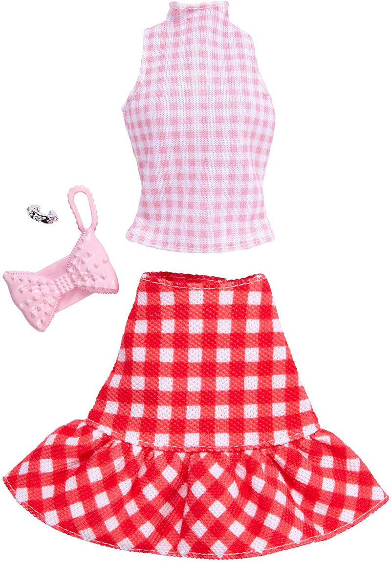 Barbie Complete Looks Gingham Skirt & Pink Top