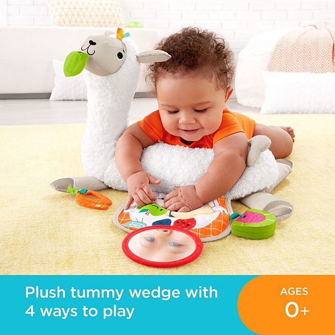 Grow-with-Me Tummy Time Plush Llama with 3-Toys