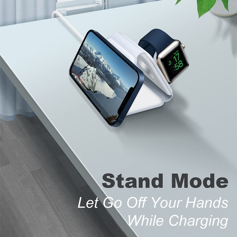 15W Apple 3-in-1 Fast Wireless Magnetic Foldable Charging Station