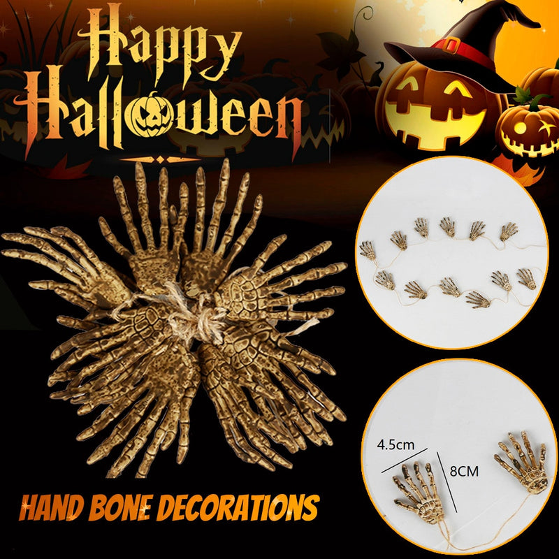 12 Ghost Hand Skeleton Knuckle Halloween Decoration Props
