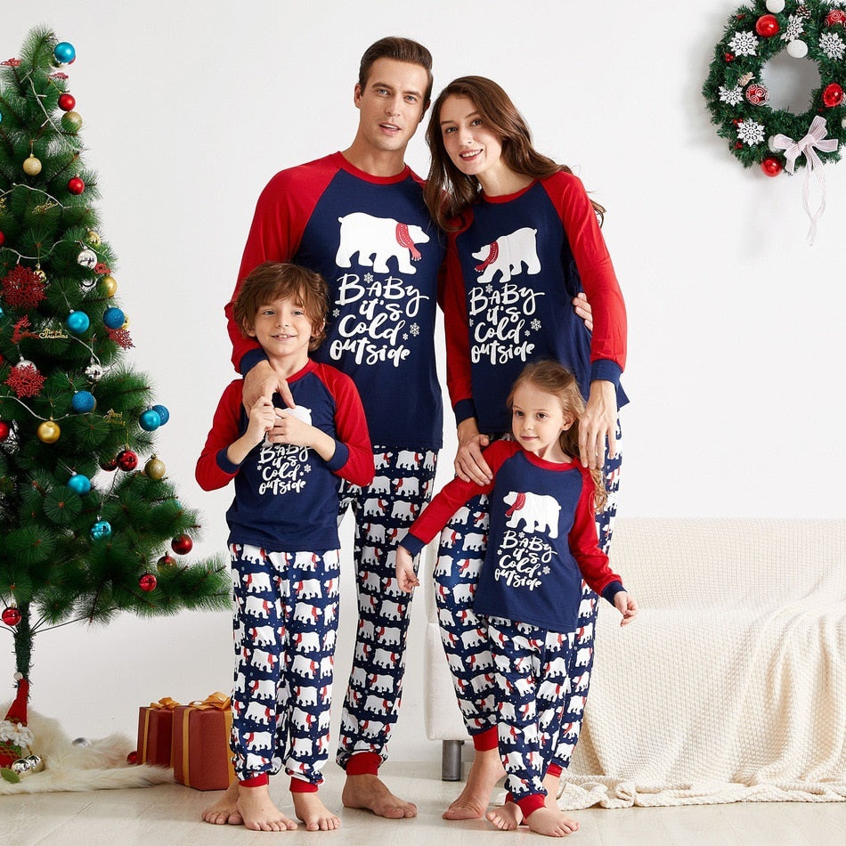 Matching Baby It s Cold Outside Family Pajamas Set Square Imports