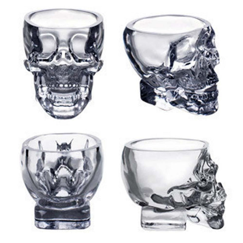 Crystal Skull Shaped Clear Glass Vodka Cocktail Whiskey Wine Shot Glasses Halloween Party Supplies Drinkware