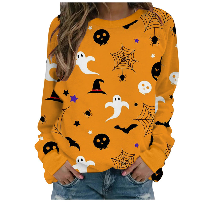 Women's Halloween Long Sleeve Oversized Sweatshirt