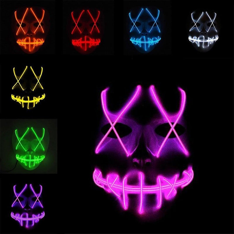 Halloween Scary Mask Cosplay Led Costume Mask Light Up The Purge Movie