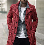 Men's Wool Plaid Overcoat