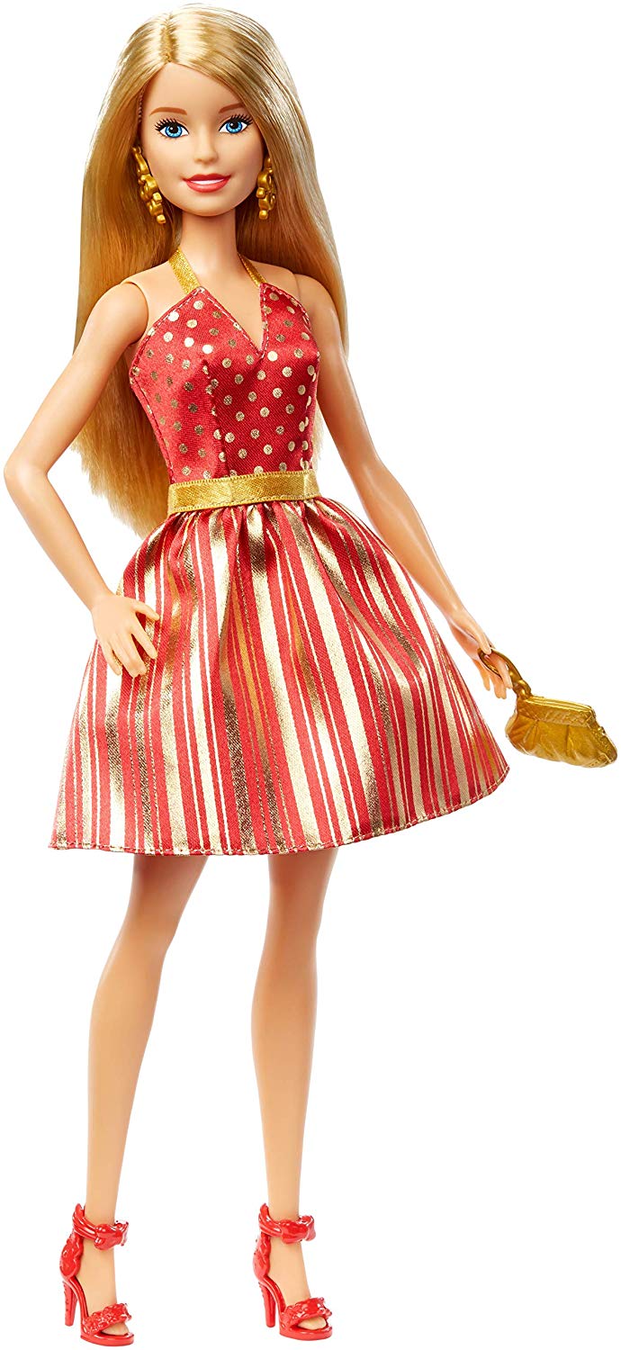 barbie red and gold dress Barbie Holiday RED and Gold Dress – Square Imports