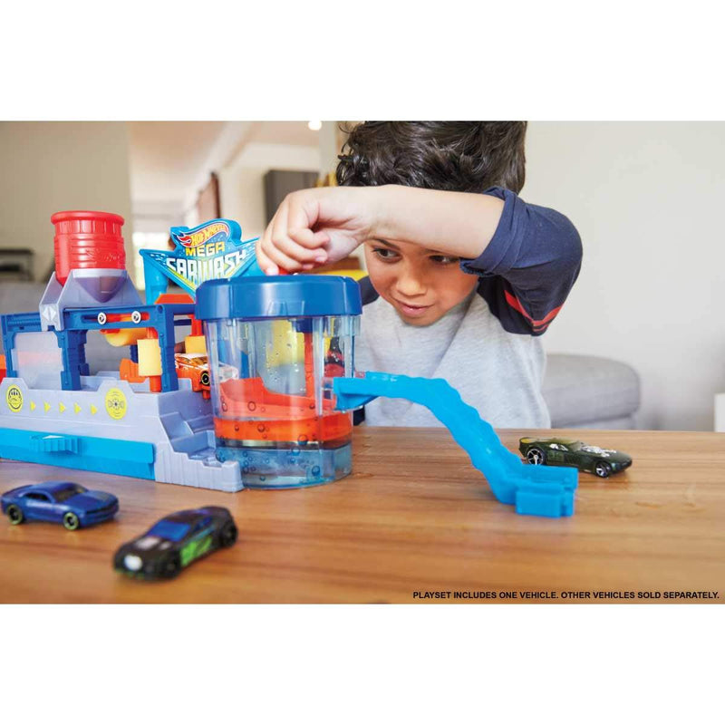Hot Wheels Color Change Mega Car Wash and Cars and Conveyer Belt Track