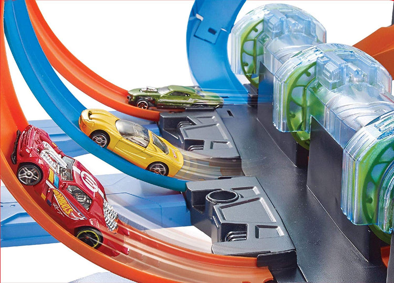 Hot wheels corkscrew crash track new arrivals launch set with one vehicle