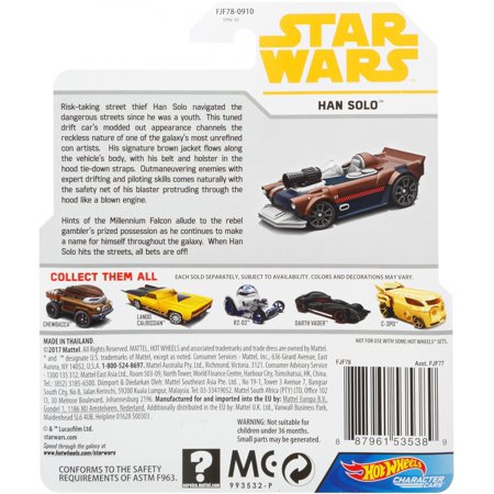 Hot Wheels Star Wars Han Solo Character Car