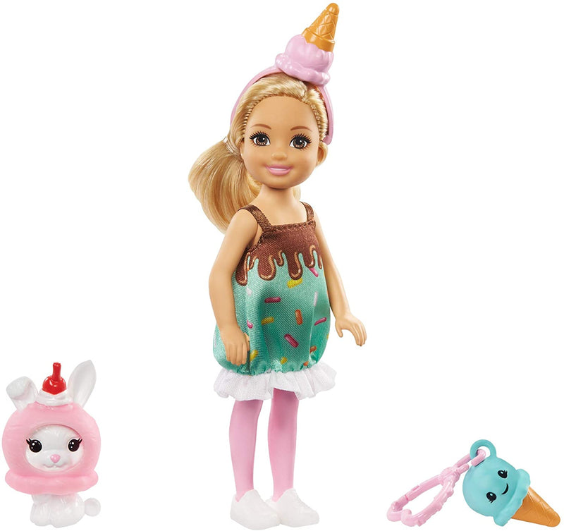 Barbie Club Chelsea Dress Up Doll In Ice Cream Costume