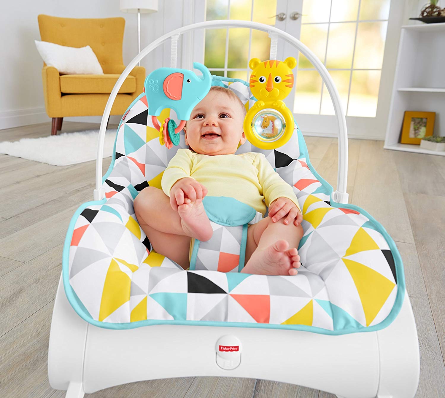 Infant-to-Toddler Rocker, Yellow/Blue/White / Grey – Square Imports