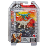 Jurassic World Mini Dino Apatosaurus, Dilophosaurus, Metallic Indoraptor Figures, 3 Pack